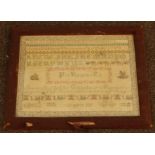 A late 19thC sampler, bearing the inscription "presented to the Countess Manvers in grateful