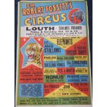 A Sir Robert Fossett's Jungle Circus poster, for Taylor's paddock, Louth, featuring the Arab