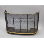 A 19thC brass and iron mesh nursery fire guard, 89cm wide. Provenance: Butterfields, Thoresby