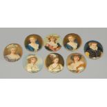 A collection of eight Wills miniature cigarette card portraits, overseas issue, Sarah Jennings (