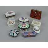 A collection of Limoges and other porcelain boxes, various shapes and sizes etc.