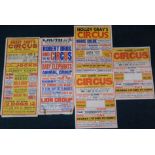 A selection of circus posters for Louth, all of various sizes, (5).