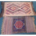 Two Kilim rugs, 156cm x 77cm.