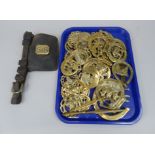 Various early 20thC and later horse brasses, to include three fox head example etc., (1 tray)