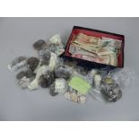A quantity of foreign coins and bank notes, including Kroner, pennies, etc.