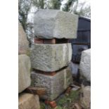 Three sections of granite, in various sizes.