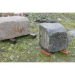 Two granite blocks and a quantity of granite oddments.