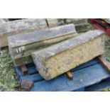 A quantity of sandstone moulded blocks, in various sizes.