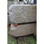 Three sections of granite, in various sizes.