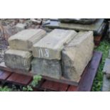 A quantity of sandstone facade blocks.