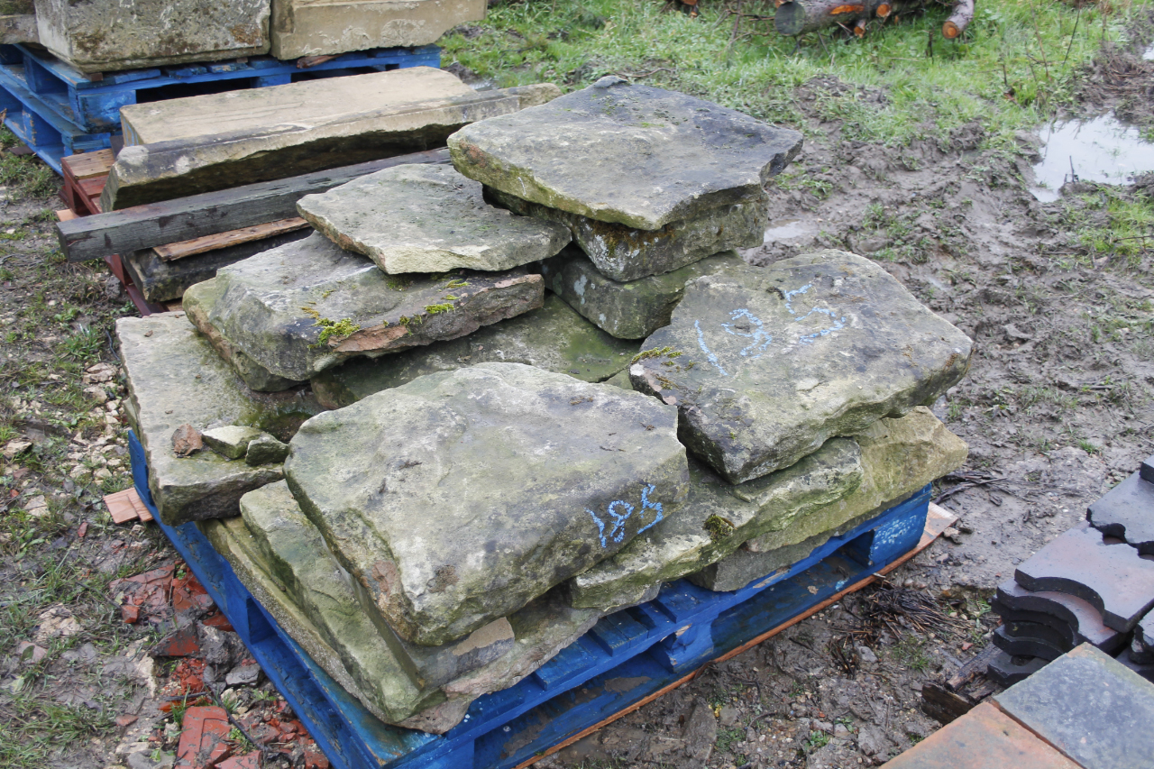 A quantity of limestone wall tops.