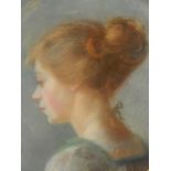 19thC British School. Head shoulders portrait of a young lady, pastel, 58cm x 48cm Provenance: