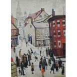 Laurence Stephen Lowry (1887-1976). Berwick-on-Tweed (1938), artist signed colour print, 56cm x