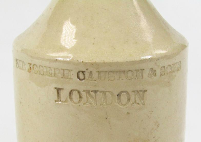 A late 18thC / early 19thC stoneware bottle, of shouldered cylindrical outline, marked Sir Joseph - Image 2 of 3