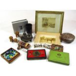 Various bygones, collectables, etc., to include a rare Queen Victoria South African tin centred by a