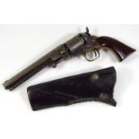 A revolver, stamped patent, with brass trigger guard and number to underside, 30150, in four various