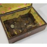 Various Victorian low denomination coins, pennies, etc., some with patina, other pre-decimal