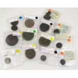 Various hammered Roman coins, low denomination, to include Hadrian or Trajan conjoined coin, another