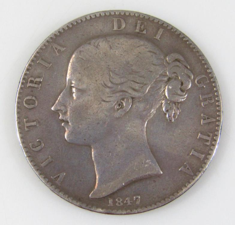 Various coins, comprising a Victorian young head crown, 1847 (fine to very fine), 1894 half crown - Image 2 of 6