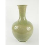 A 20thC Thai celadon baluster vase or lamp base, 45cm high