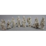 Various 20thC semi porcelain blanc-de-chine figures, to include Buddha in flowing robes, 13cm