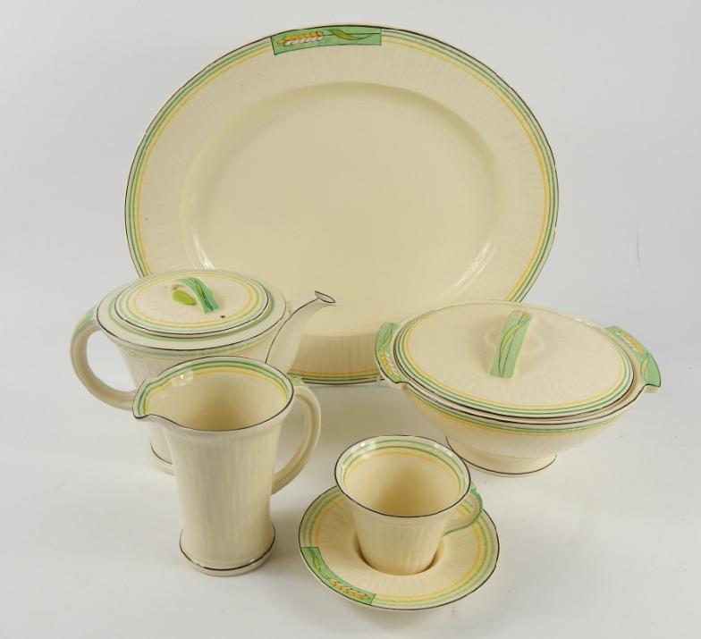 A Burleighware pottery part dinner tea and coffee service, decorated in The Belvedere pattern,