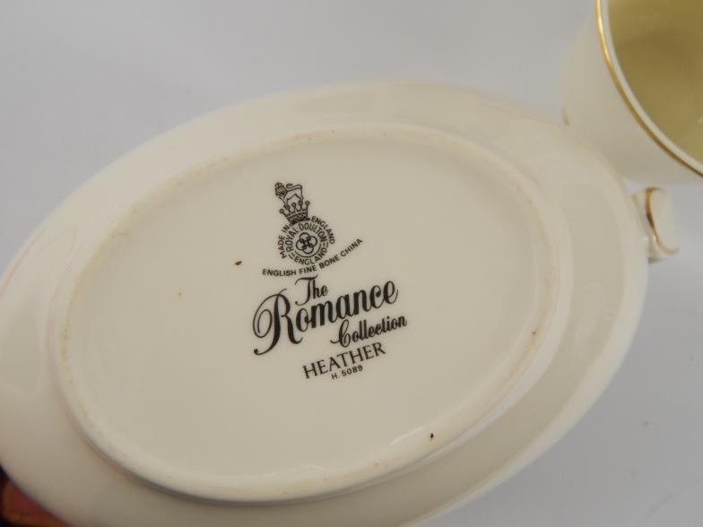 A Royal Doulton part tea service, decorated in the Heather pattern, Romance Collection, comprising - Image 2 of 2