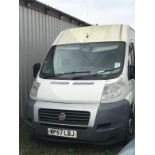 A Fiat Ducato panel van, registration WP57 LBJ, 2015 mileage reading of 159,312 miles - SORN.