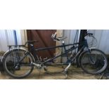 A Dawes Discovery twin tandem bicycle.