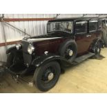 A Vauxhall Super Tourer, registration AJJ 525, maroon, date of registration 30th May 1933, maroon,
