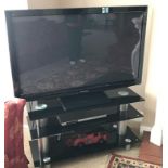 A Panasonic Viera television and stand.