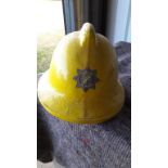 A Lincolnshire fire brigade fireman's helmet.