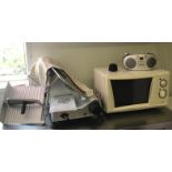 A Buffalo meat slicer, and microwave oven, (2).