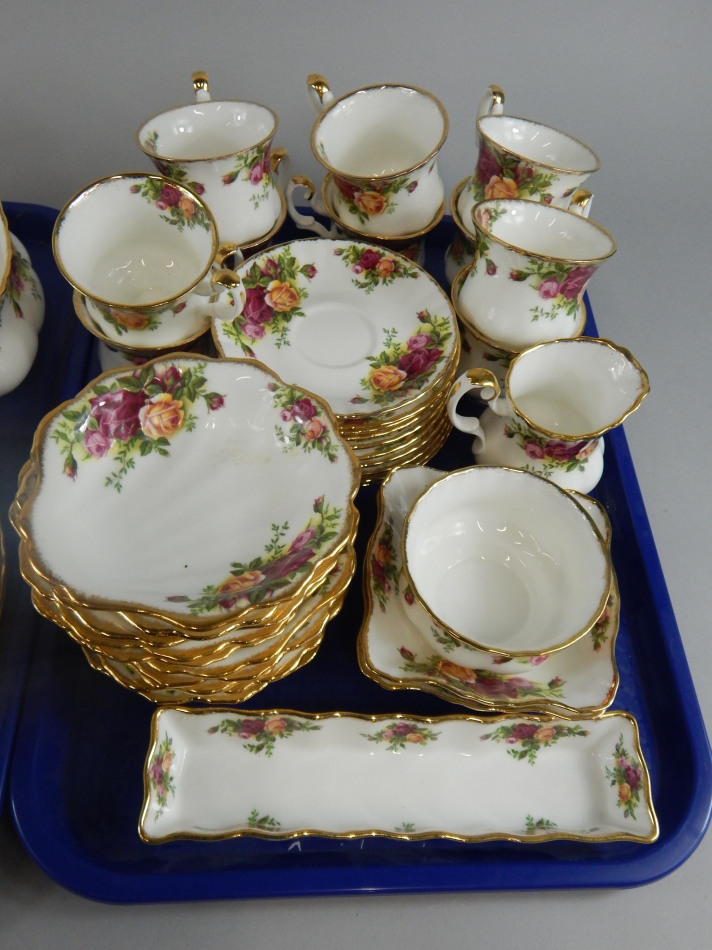 A quantity of Royal Albert Old Country Roses teaware, to include side plates, cups, saucers etc. - Image 4 of 4