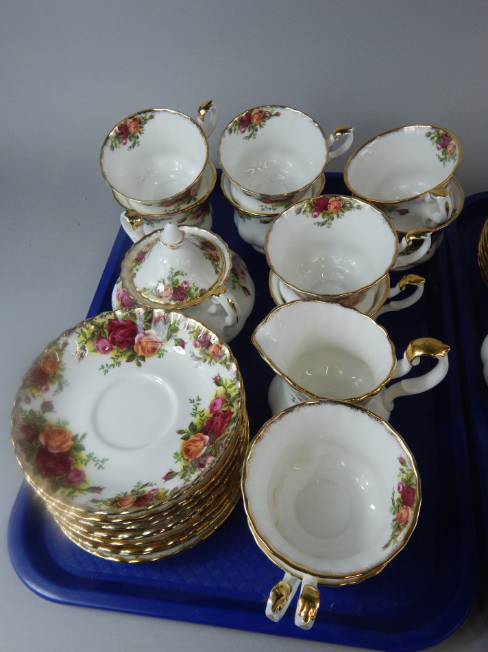 A quantity of Royal Albert Old Country Roses teaware, to include side plates, cups, saucers etc. - Image 2 of 4