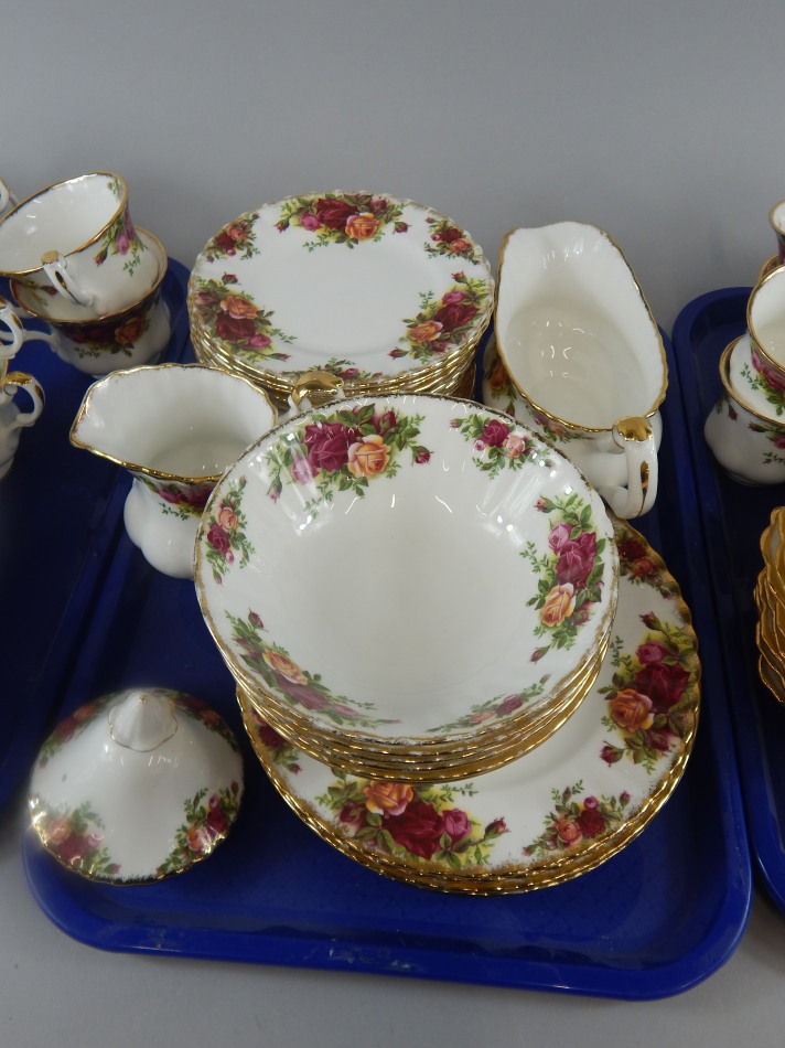 A quantity of Royal Albert Old Country Roses teaware, to include side plates, cups, saucers etc. - Image 3 of 4