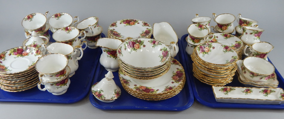 A quantity of Royal Albert Old Country Roses teaware, to include side plates, cups, saucers etc.