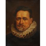 19thC British School. Portrait of a gentleman wearing a ruff, oil on canvas, 47.5cm x 38cm