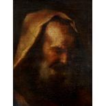 18thC Continental School. Study of a monk, oil on canvas, 49cm x 38.5cm