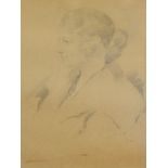 J.U.D. (19th/20thC). Portrait of a woman, drawing, initialled and dated (19)23, 53cm x 41cm