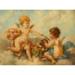 Niels Agaard Lytzen (1826-1890). Cherubs and fruit, oil on canvas, signed, 29cm x 39.5cm