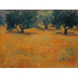 Frederick Gore (1913-2009). Olive Trees, Provence, oil on canvas, signed, 62.5cm x 79.5cm. Label