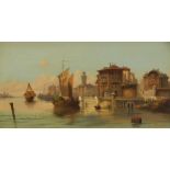 Karl Kaufmann (1843-1902/5). Venice canal scene, oil on canvas, signed F Herink, 30.5cm x 51cm