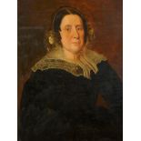 19thC British School. Half length portrait of lady, oil on canvas, 75cm x 62cm