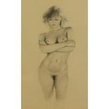 Andre Vandenbergh (20thC). Nude study, pencil drawing, signed and dated 1983 in the mount, 31cm x