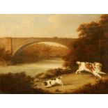 Henry Bernard Chalon (1770/1-1849). Spaniels in river landscape, oil on canvas, signed, 40cm x 50.