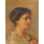 E Sylvia Shaw (19th/20thC). Portrait of a lady, oil on canvas, signed, 45.5cm x 35cm