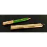 A 9ct gold pencil case, bearing name H.D.Marshall, Pilham, 9g all in. (M)