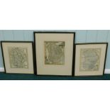 After Kitchen. Lincolnshire, framed coloured map, and two others (3) (M)
