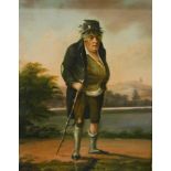 19thC British School. Joseph Hornby - 'Ye Old Gainsborough Character', oil on board, 35cm x 25cm (